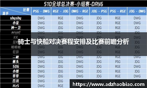 骑士与快船对决赛程安排及比赛前瞻分析